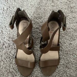 Sole Society Sandals.  Size 6M.  Mushroom Taupe Leather.